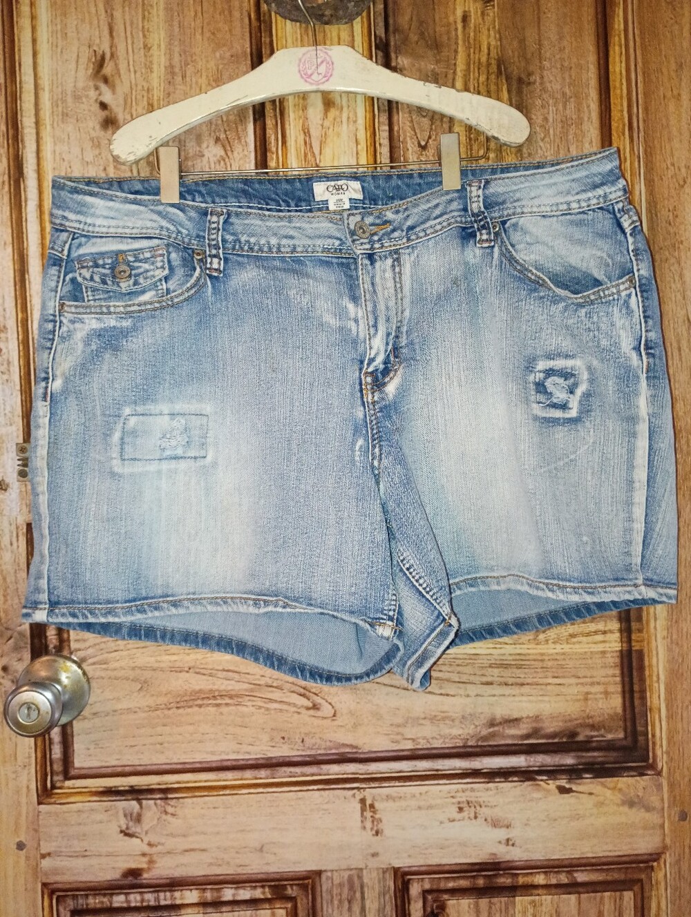 Cato Light Blue Distressed Denim Jean Shorts